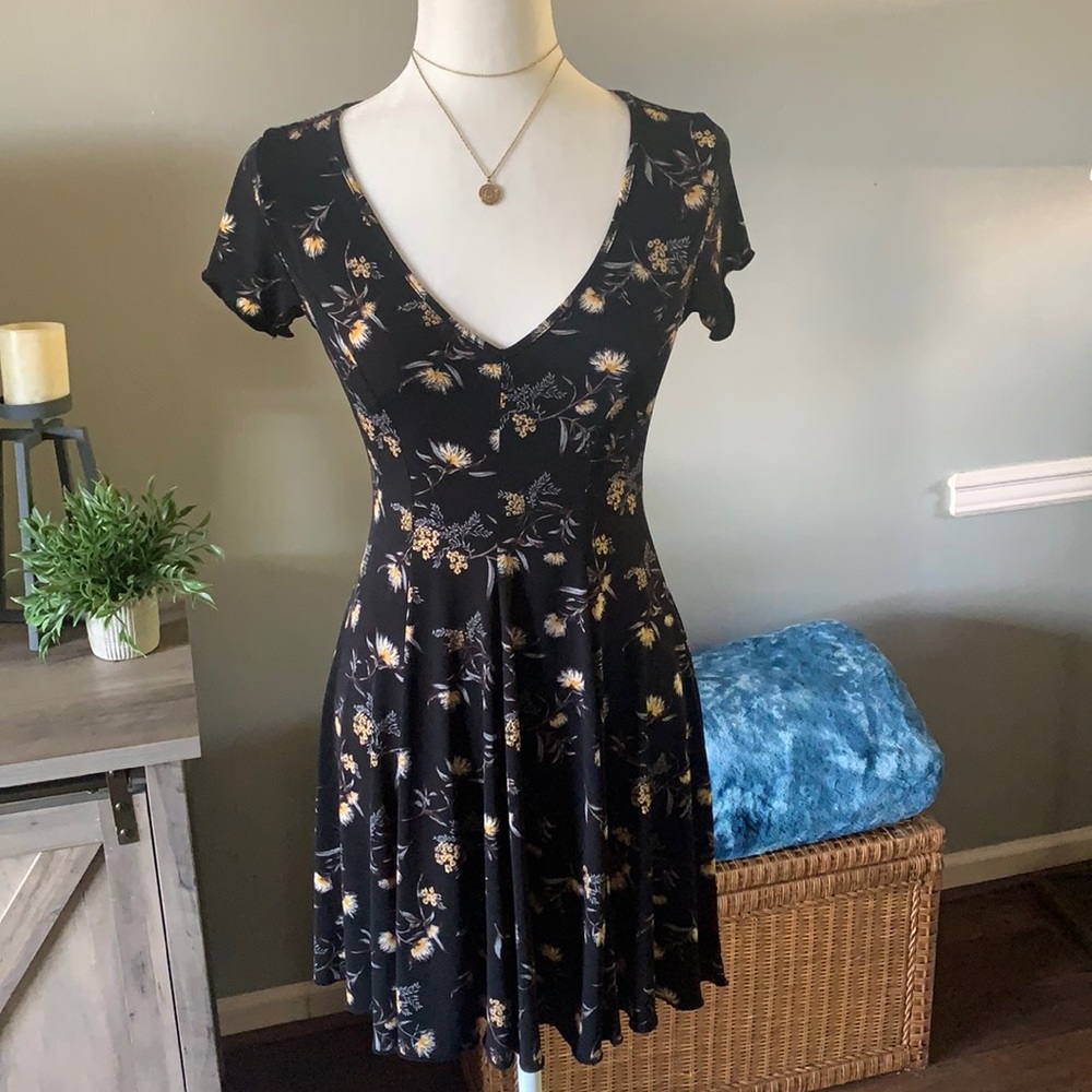 Black Floral Mini dress